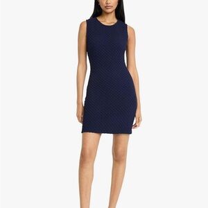 Donna Morgan Textured Navy Mini Dress